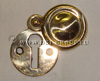 Antique Victorian brass rounded key escutcheon